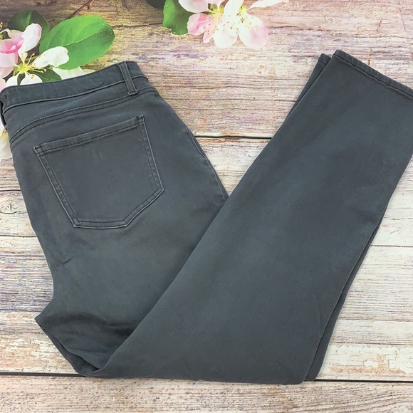 NYDJ Curves 360 Heather Gray Velvet Crush Straight Leg Jeans • Sz 8 - Picture 9 of 13